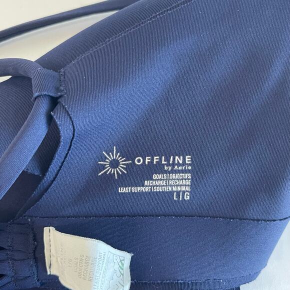 Aerie Offline Goals Sports Bra Blue - Size L - Picture 4 of 4